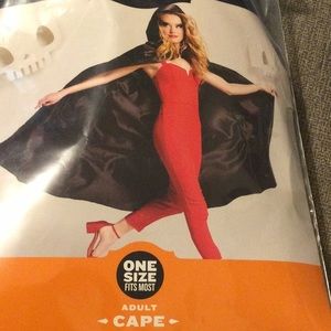 Adult one size hooded black cape